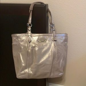Metallic Coach Tote
